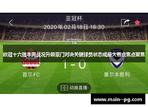 欧冠十六强本周战况升级豪门对决关键球员状态成最大看点焦点聚焦